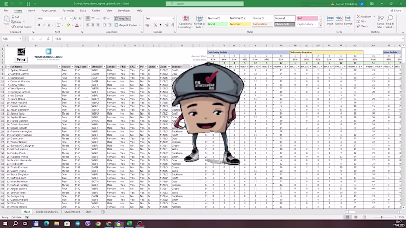 Cover image for I recently completed an Excel report that analyzes GCSE exam...