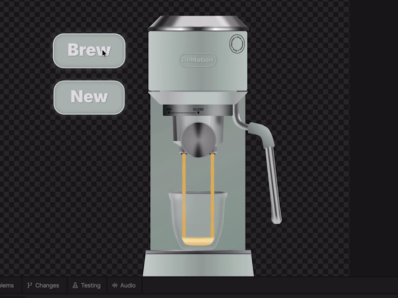Cover image for Interactive Espresso Machine Design - Rive interactive animation