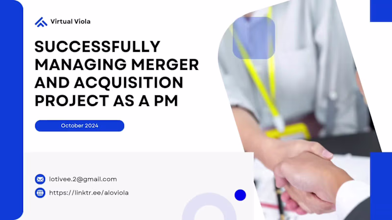 Cover image for Managing Merger and Acquisition As a Project Manager 