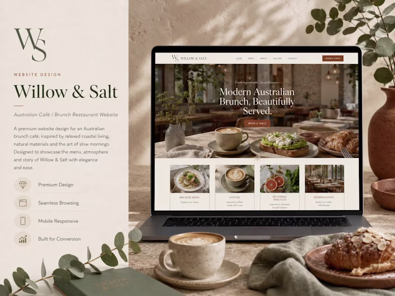 Cover image for Willow & Salt Café Website Design