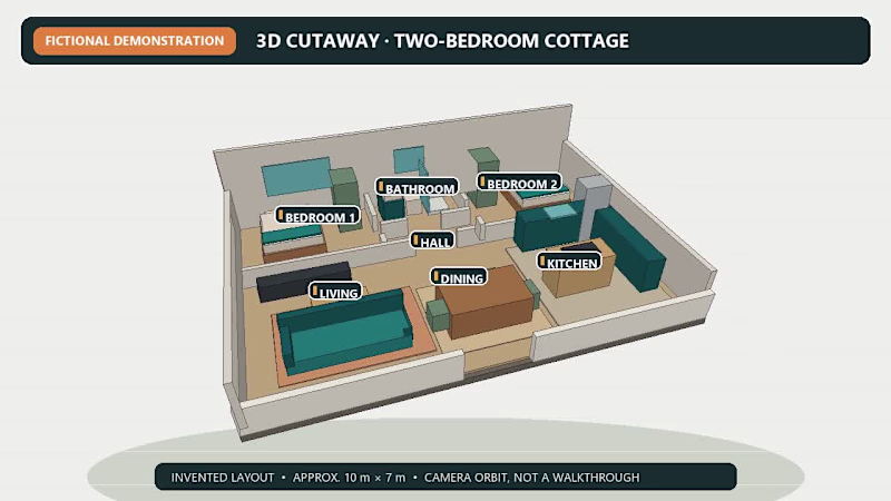 Cover image for Fictional Cottage — Simplified 3D Cutaway