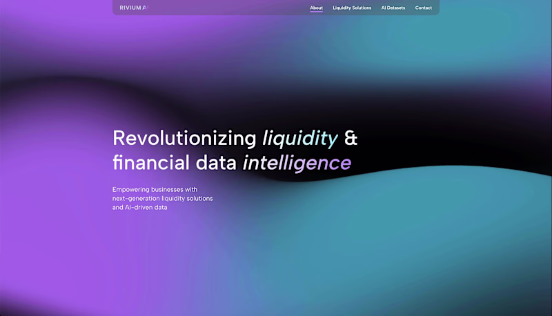 Cover image for 3D mesh background animation for Rivium AI.