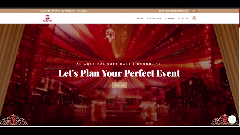 Cover image for Party Hall Booking Website