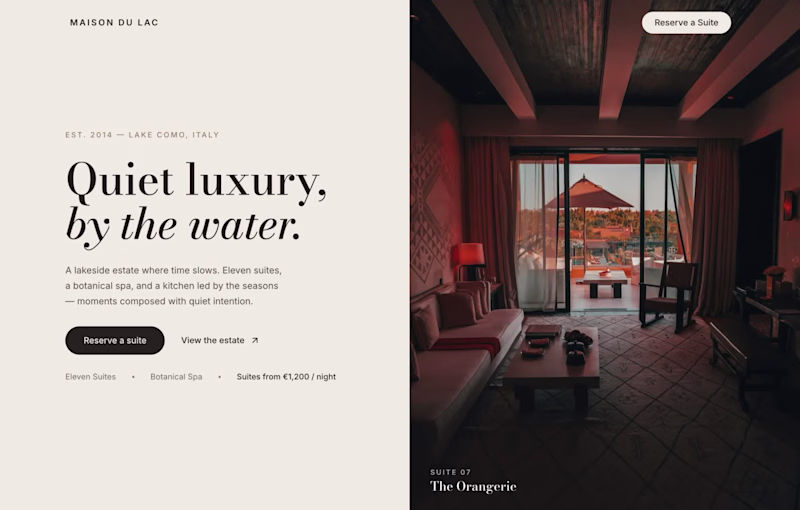 Cover image for Hero section for a luxury