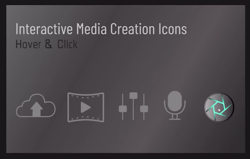Cover image for Interactive media icons.
Hover & click