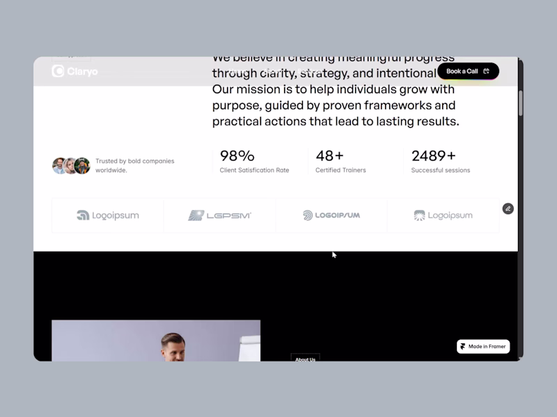 Cover image for Claryo - Premium Coaching & Consulting Framer Template Design