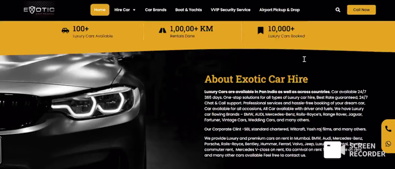 Cover image for Exotic Car Rental Website Development