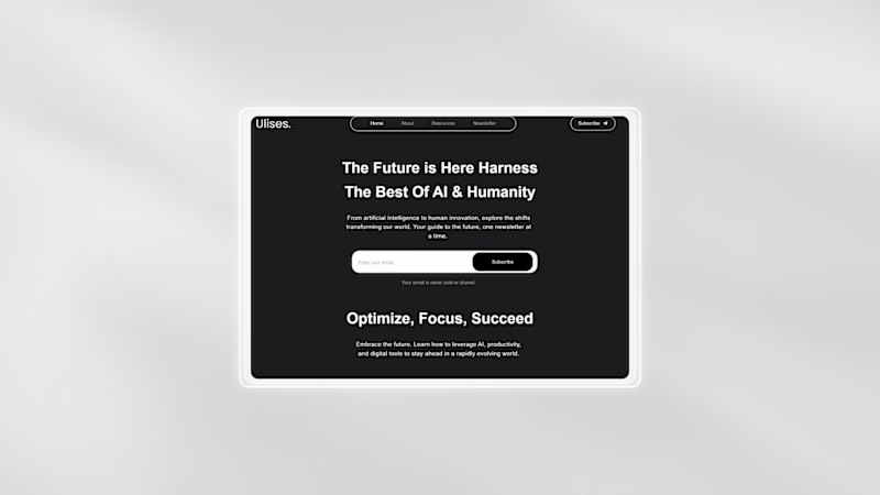 Cover image for AI Newsletter  – Minimal & Conversion-Focused Web Design