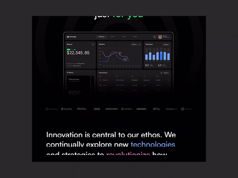 Cover image for Monex Website Design - Financial Management Platform