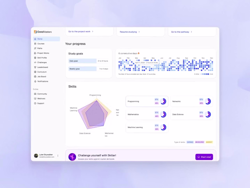 Cover image for Data Masters E-Learning Platform Redesign