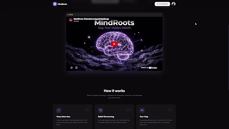 Cover image for MindRoots is an interactive, voice-driven web