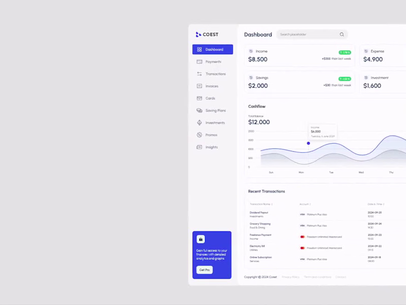 Cover image for Finance Dashboard UX/UI – Data-Heavy Interface