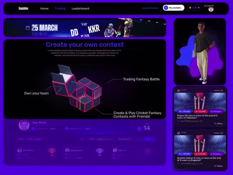 Cover image for Dusk Duelers-Themed Fantasy Sports Platform Design
