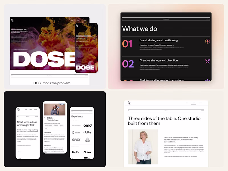 Cover image for DOSE: Website for a strategist who starts with the problem