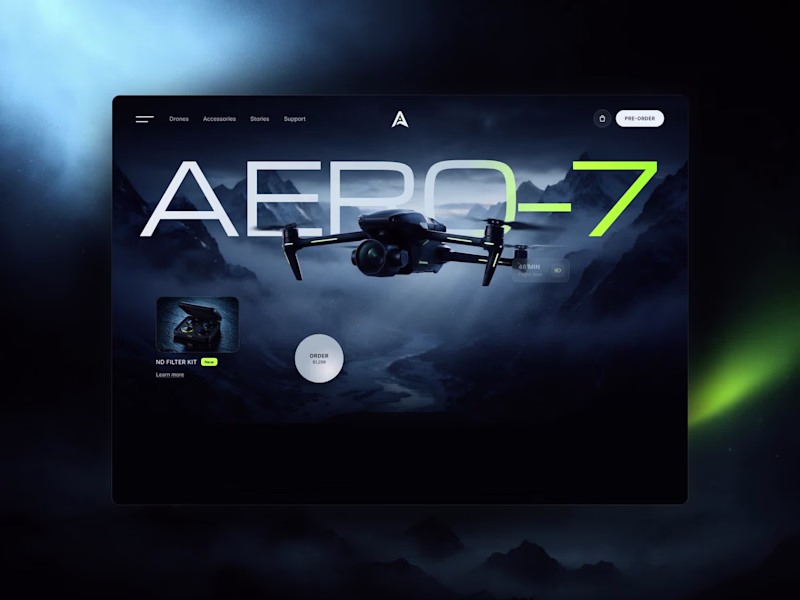 Cover image for AERO 7 - Drone Website Design | Brand Identity