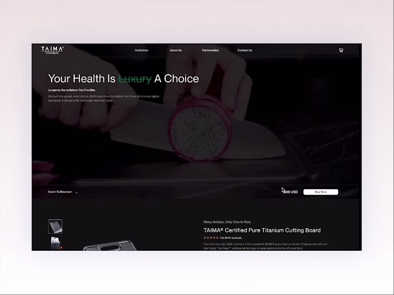 Cover image for Taima Titanium Website Redesign