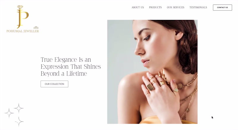 Cover image for Landing Page for Pohumal Jewellery