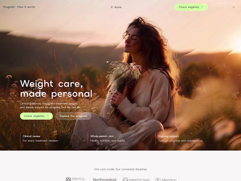 Cover image for We just launched Auria, a new Framer template for weight-los...