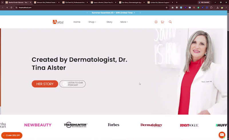 Cover image for Premium Medical-Grade Skincare Brand Website

I