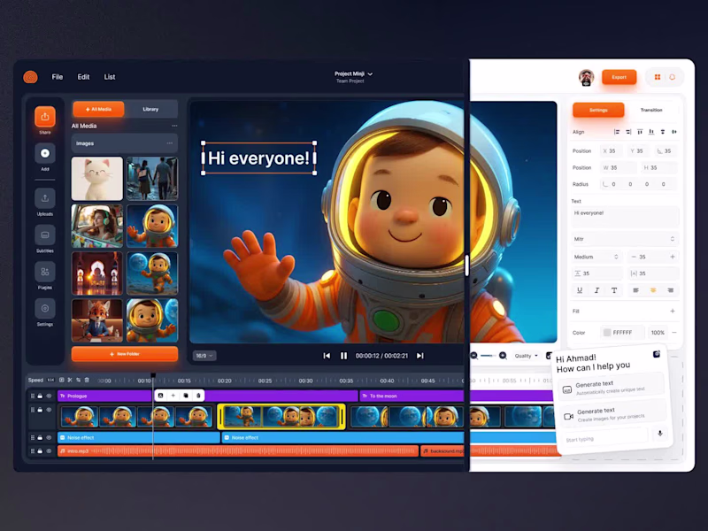 Cover image for AI Video Editor Interface Design