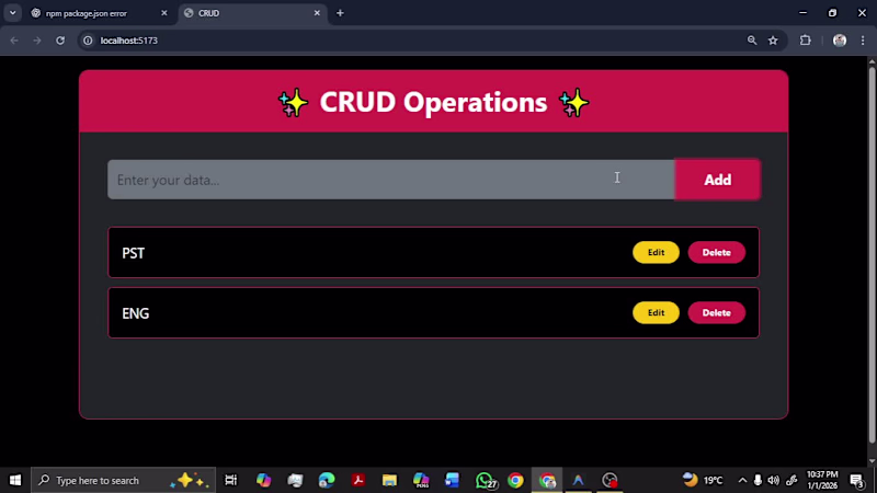 Cover image for Built a React CRUD Application