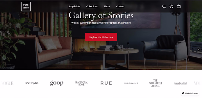 Cover image for Redesigned site for PurePhoto.