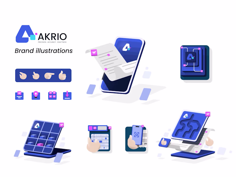 Cover image for Akrio / Brand animations, icons and illustrations