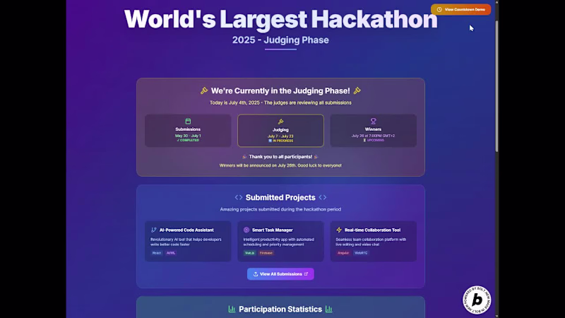 Cover image for World’s Largest Hackathon - Countdown