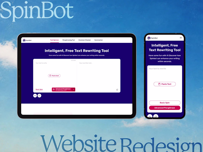 Cover image for SpinBot SaaS Website Redesign