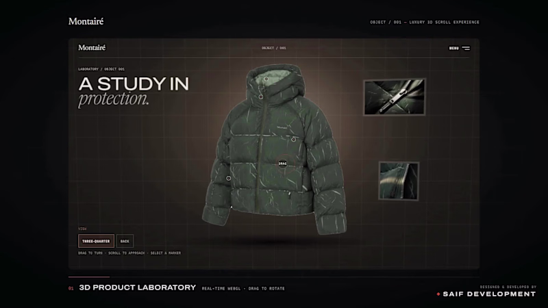 Cover image for :Montairé: a luxury product website for a technical puffer j...