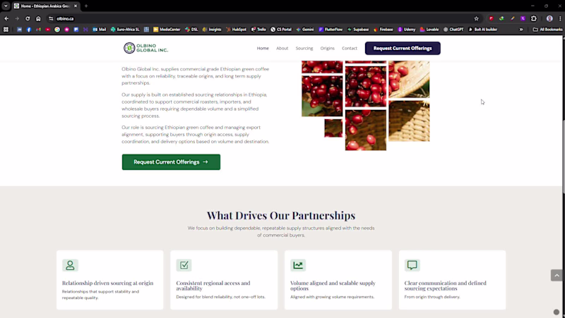 Cover image for Olbino Global Inc — Ethiopian Green Coffee Supplier