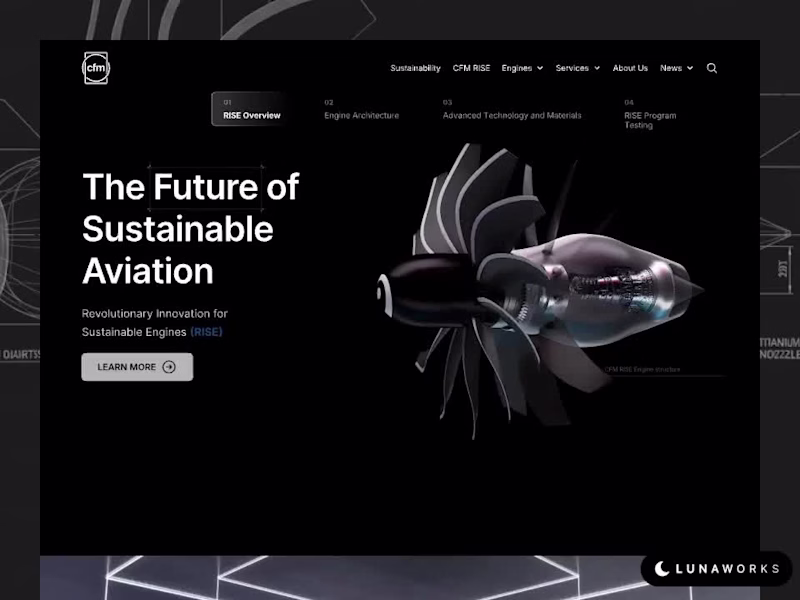 Cover image for CFM RISE Sustainable Aviation Website Design