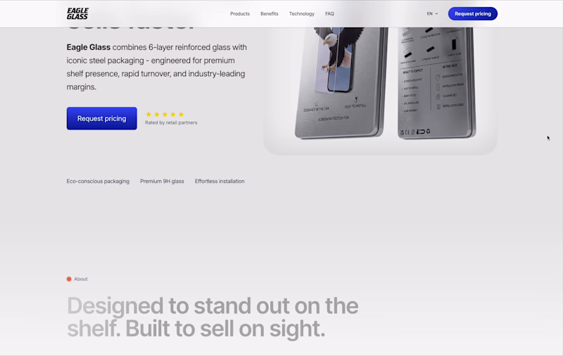 Cover image for Eagle Glass Premium Landing Page Development