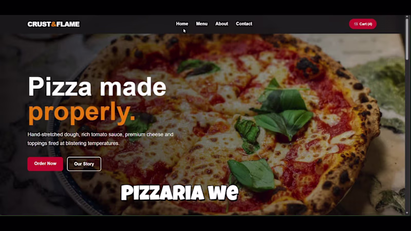 Cover image for CRUST AND FLAME PIZZERIA WEBSITE
I