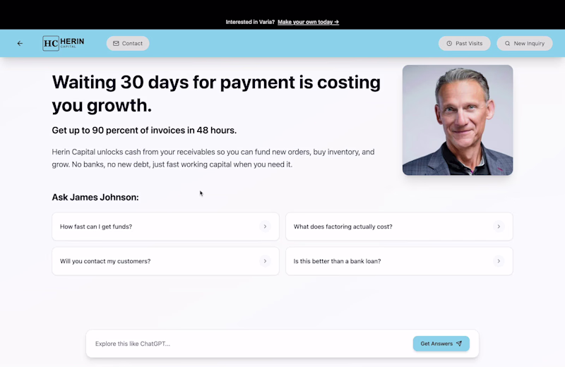 Cover image for Varia: AI Sales Agent Platform (20% Conversion, $100K ARR) B...