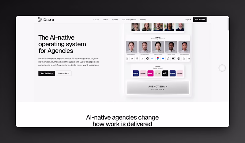 Cover image for Disro The AI-native OS for Agencies