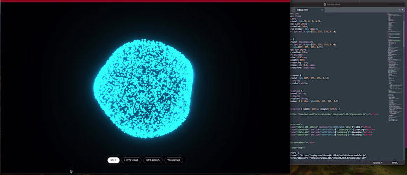 Cover image for I’ve built a fully interactive 3D Voice Orb in Three.js for ...