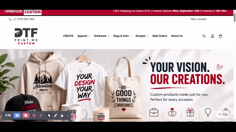 Cover image for DTF Print Custom Shopify Store