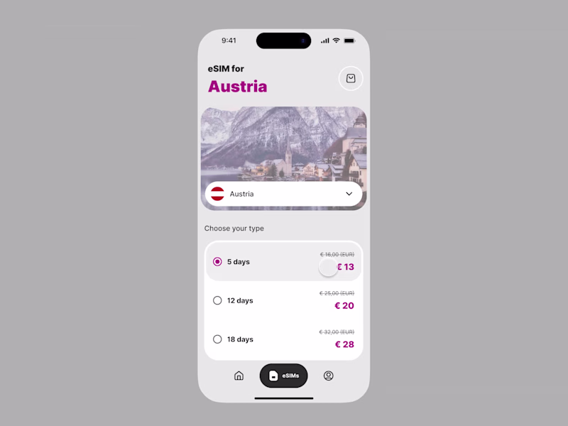 Cover image for eSIM Purchase Mobile UI