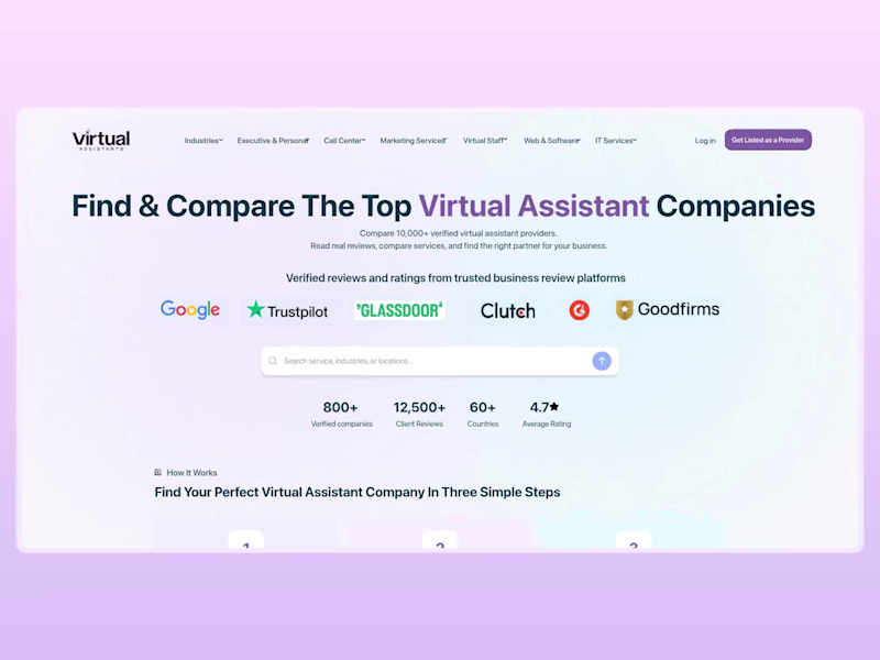 Cover image for Virtual Assistant Platform — Full Landing Page UX/UI Redesign