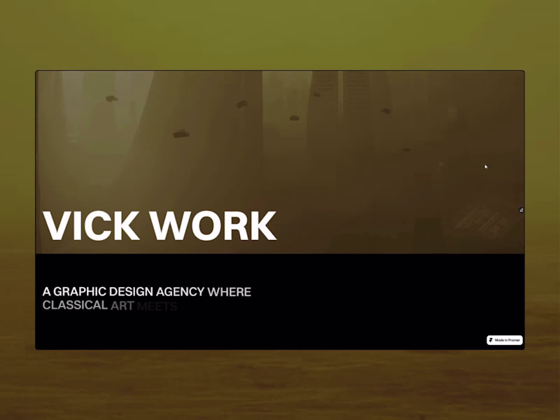 Cover image for Vick Work is a Framer