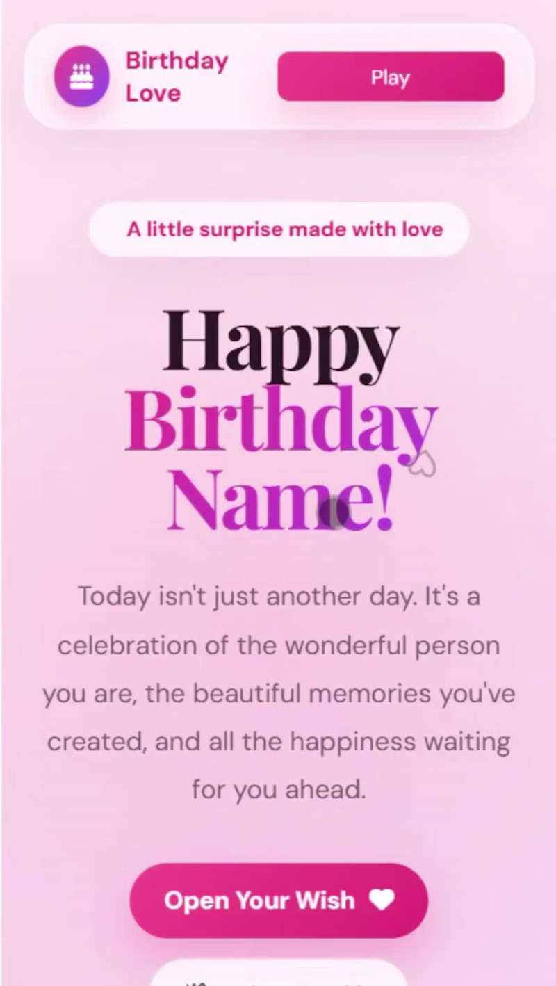 Cover image for Custom Full Stack Birthday Wish Website