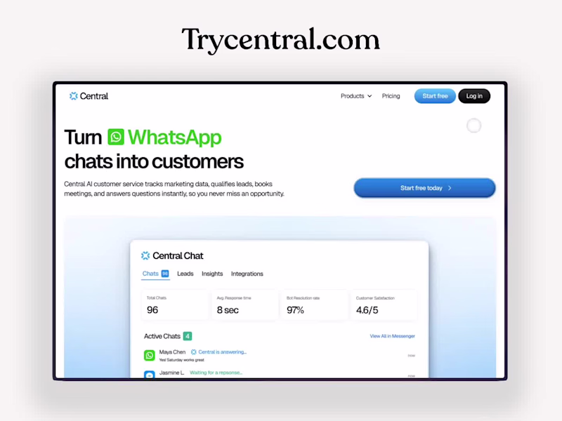 Cover image for Central - Interactive, high-converting website