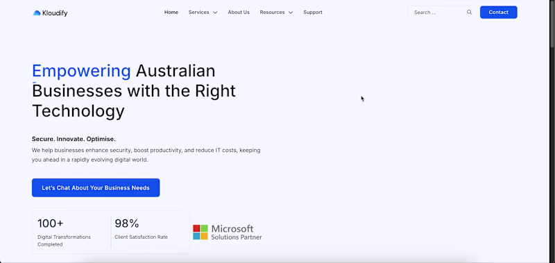 Cover image for Built the Kloudify website using WordPress and Elementor, in...