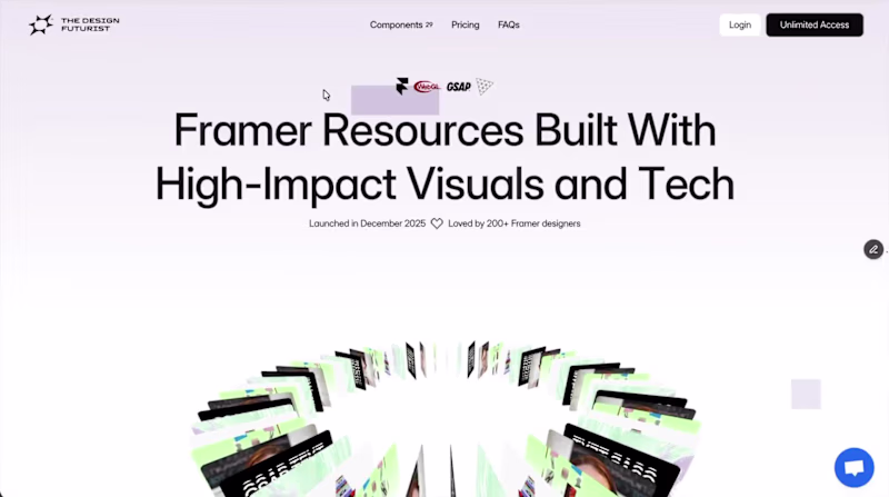 Cover image for Framer Component Library (GSAP, Three.js, and WebGL effects)