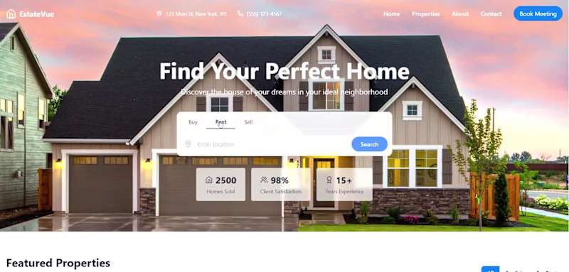 Cover image for Real Estate Agency Website- Design Challenge top 10 winner