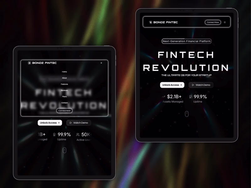 Cover image for BONDZ FINTEC - SaaS Landing Page Design