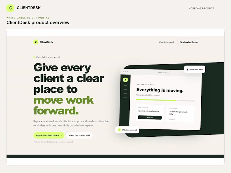 Cover image for ClientDesk: White-Label Client Delivery Portal