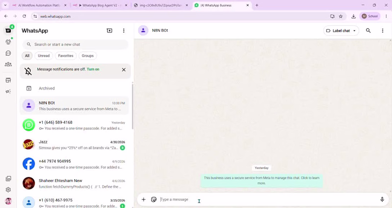Cover image for Built an AI-powered WhatsApp automation