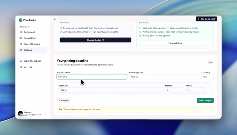 Cover image for Competitor Price Tracker